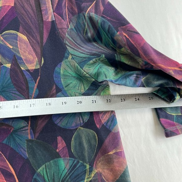 Soft Surroundings  2EE74 Alila 3/4 Sleeves Tunic L Wide Hem Botanical Multicolor - Picture 11 of 13